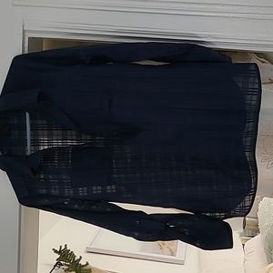 3/4 button blouse blue and deep green.  Beautiful color